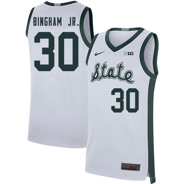 2020 Men #30 Marcus Bingham Jr. Michigan State Spartans College Basketball Jerseys Sale-Retro